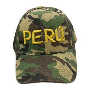 NWT PERU EMBROIDERY ARMY GREEN CAMO MEN'S ADJUSTABLE SNAPBACK BASEBALL HAT